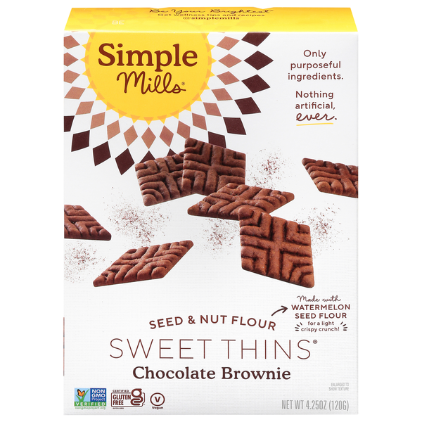 Simple Mills Chocolate Brownie Seed and Nut Flour Sweet Thins