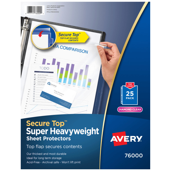 Avery Diamond Clear Heavy Gauge Letter Size Top Sheet Protectors