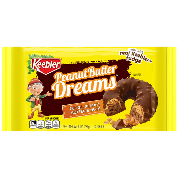 Keebler - Dreams Fudge Shoppe Cookies Fudge, Peanut Butter