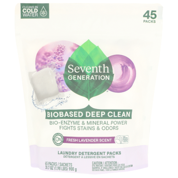 Seventh Generation Lavender Deep Clean Laundry Detergent Packs 45
