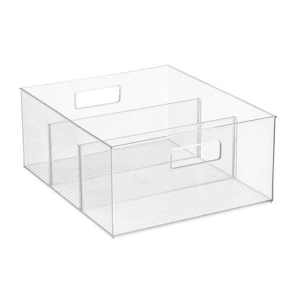 Everything Organizer Pantry Bin with Divider, 12 x 14 x 6 in