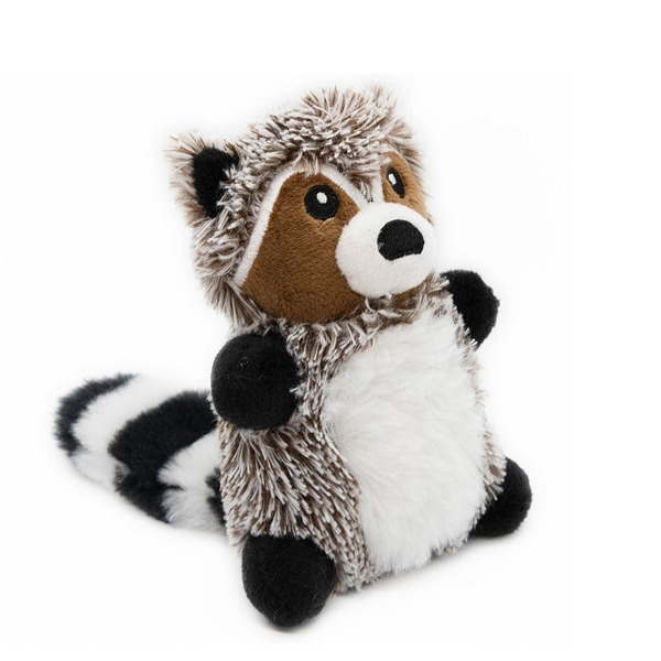 Playology Sweet Potato Scent Racoon Squeaker Plush Dog Toy, Large - Brown