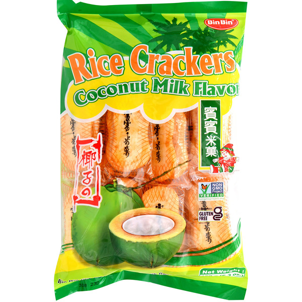 Bin Bin Rice Crackers, Coconut Milk Flavor