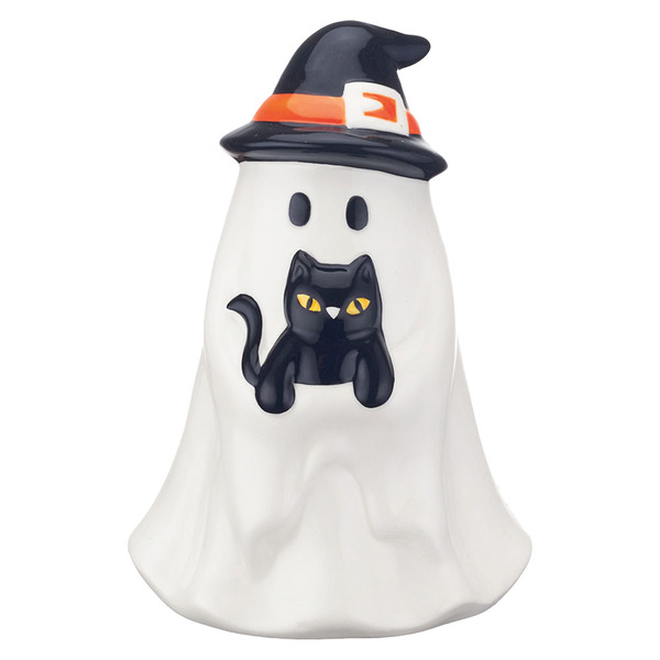 The Halloween Collection Pastel Ceramic Ghost, Witch Cat Same-Day