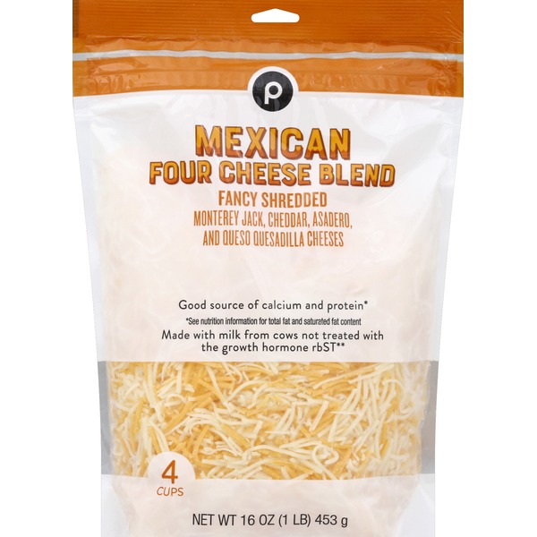 Publix Cheese, Mexican Four Cheese Blend, Fancy Shredded