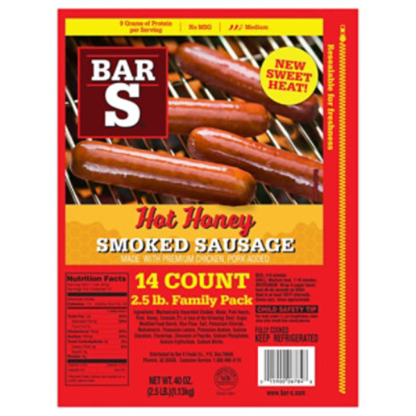 Bar-S Medium Hot Honey Smoked Sausage Family Pack