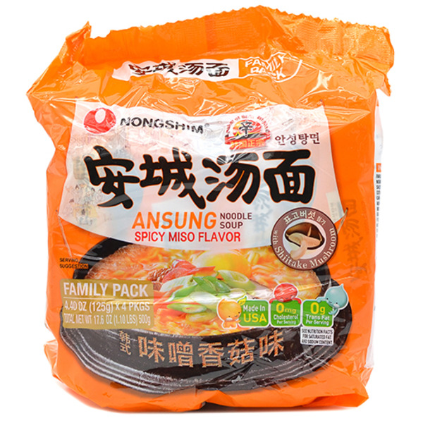 Nongshim Noodle Soup, Spicy Miso, Ansung Tang Myun, Family Pack