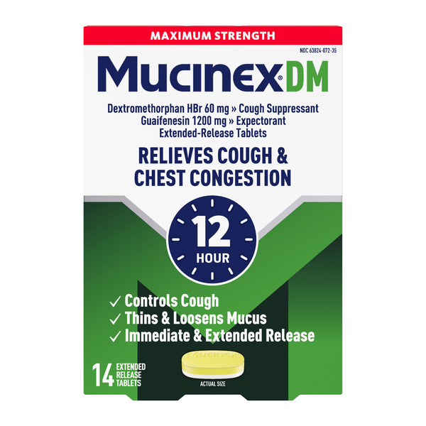 MUCINEX® DM Maximum Strength 12-Hour Expectorant and Cough