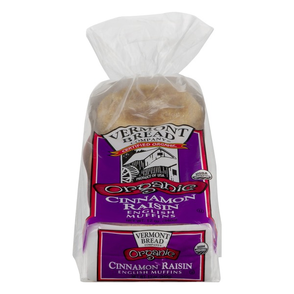 Vermont Bread Organic Cinnamon Raisin English Muffins 6 CT (12 oz