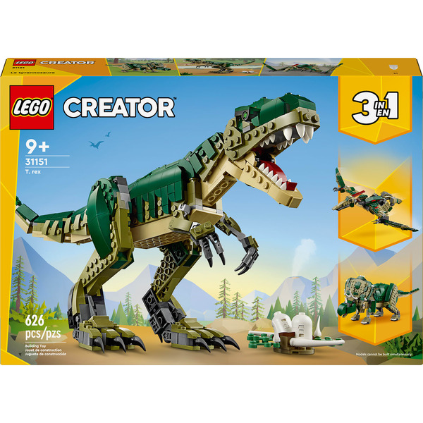 LEGO Kids' Creator 3-In-1 T. Rex Dinosaur Animal Toy