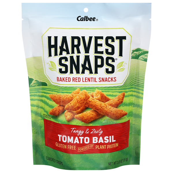 Harvest Snaps Red Lentil Snack, Baked, Tomato Basil
