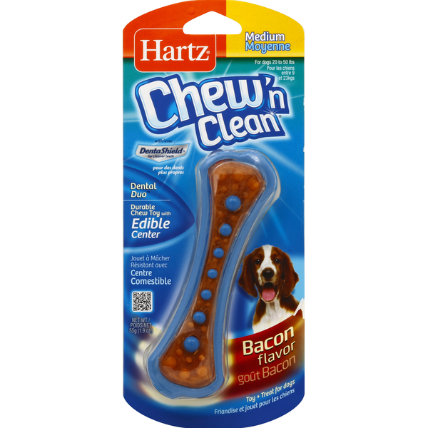Hartz Toy + Treat for Dogs, Medium, Bacon Flavor