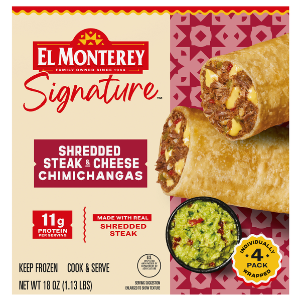 El Monterey Shredded Steak & Cheese Chimichangas