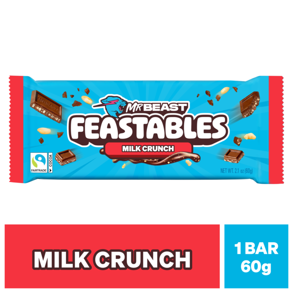 Feastables MrBeast Milk Chocolate Crunch Bar Same-Day Delivery or