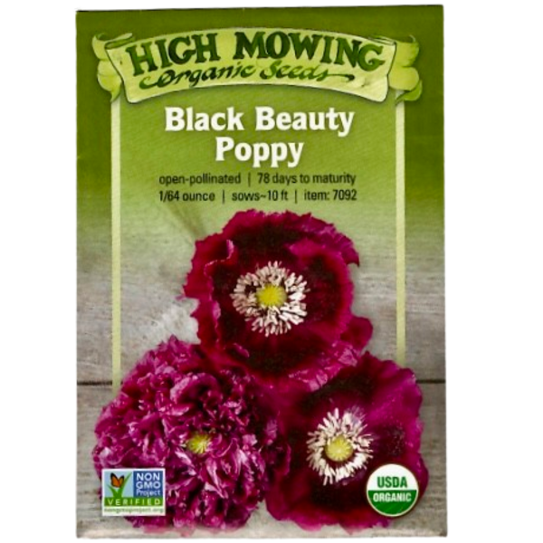 High Mowing Organic Seeds Black Beauty Poppy - Thumbnail 2