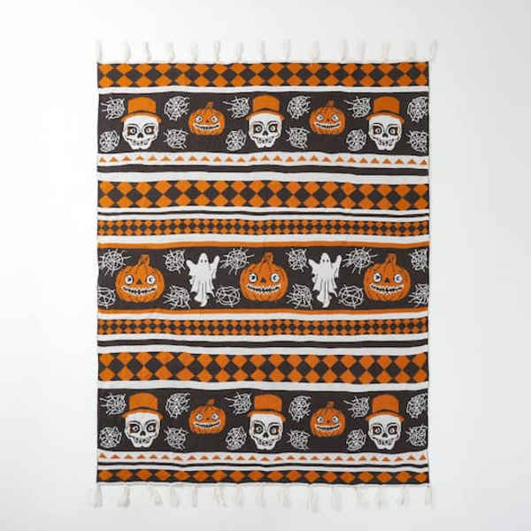 Ashland Jack-O'-Lantern, Ghost & Skeleton Throw Blanket, 50 x 60 in