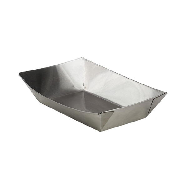 9.5X6" Boat Tray, Stainless Steel, Large