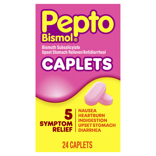 Pepto-Bismol Caplets for Upset Stomach & Diarrhea Relief, Over-the-Counter Medicine Same-Day Delivery or Pickup