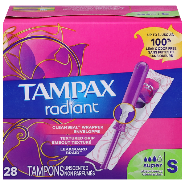 Walgreens TAMPAX Tampons, Super, Unscented SameDay Delivery Instacart
