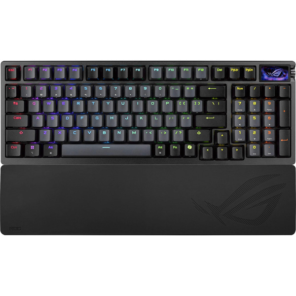 ASUS ROG Azoth Wireless Magnetic Hall Effect RGB Gaming Keyboard with Hot-Swappable ROG HFX V2 Switches, 96% - Black