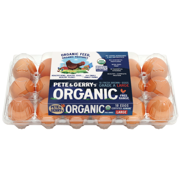 Pete & Gerry's Eggs, Organic, Brown, Free Range, Large Same-Day