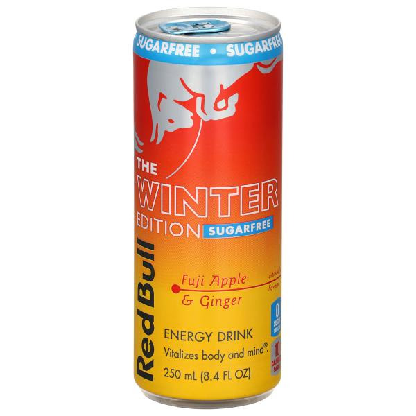 Red Bull Winter Edition Sugarfree Energy Drink Fuji Apple & Ginger