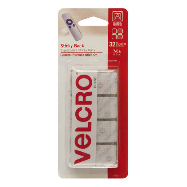 Velcro Sticky Back Fastener Squares - White - 7/8" x 7/8"