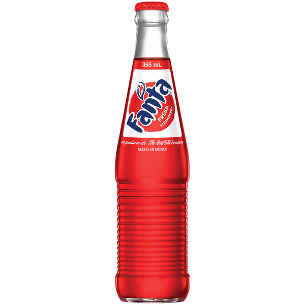 Fanta Strawberry Soda Glass Bottle