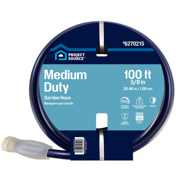 Project Source 5/8-in x 100-ft Medium -Duty Vinyl Blue Hose
