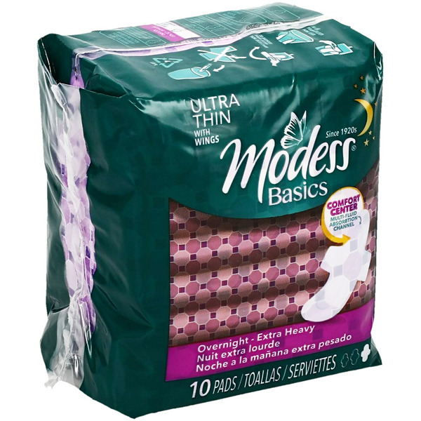 Modess Mini 4 Modess Ultra Thin Overnight Maxi Pads With Wings Same-Day Delivery ...