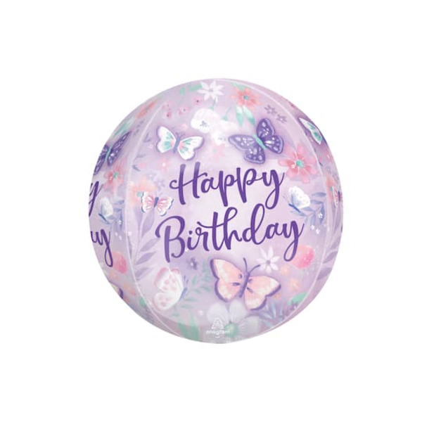 Mayflower INFLATED Orbz XL Flutters Birthday Foil Balloon