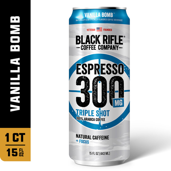 Black Rifle Coffee Vanilla Bomb, Espresso 300 Triple Shot Ready to