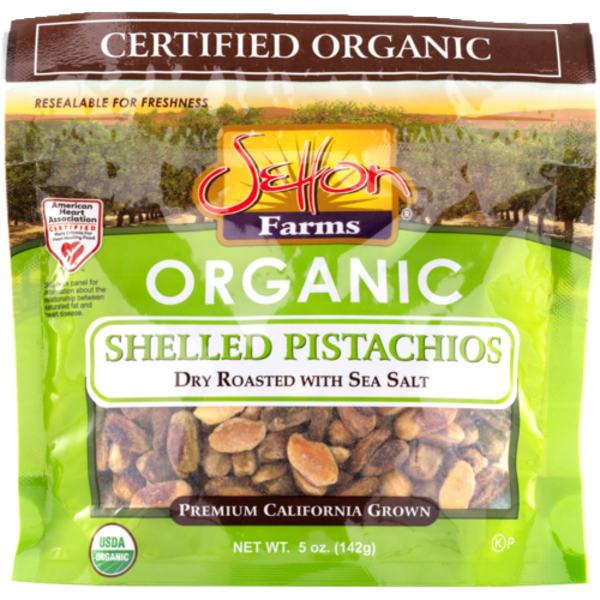 Setton Farms Organic Dry Roasted With Sea Salt Shelled Pistachios