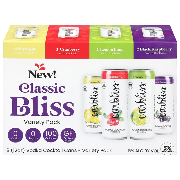 Carbliss Classic Vodka Cocktail Variety Pack Same-Day Delivery or