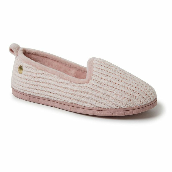 Dearfoams Rachel Women's Marled Chenille Closed Back Slippers, Size: Medium, Light Pink
