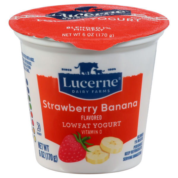 Lucerne Yogurt, Lowfat, Strawberry Banana Flavored
