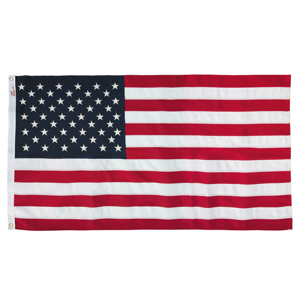 Valley Forge 5.23-ft W x 2.92-ft H Polyester American Embroidered Flag