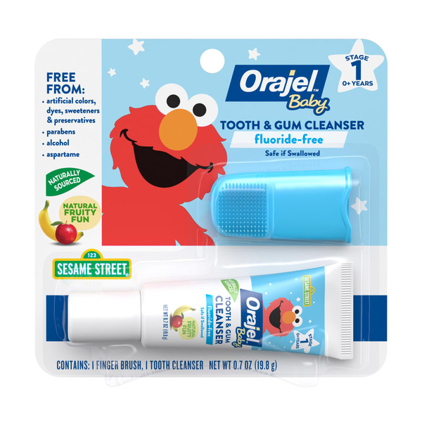 Orajel Sesame Street Fruity Fun Tooth Gum Cleanser Same-Day