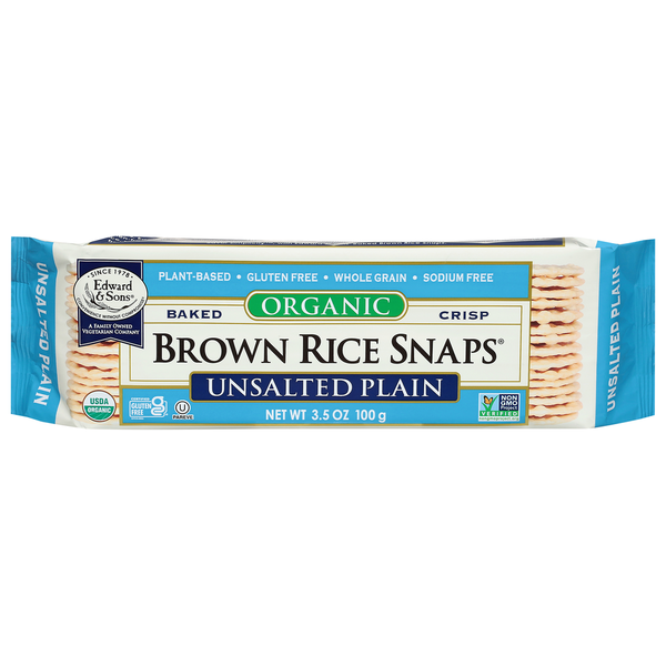 Edward & Sons Organic Unsalted Plain Brown Rice Snaps