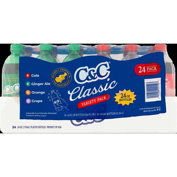 C&C- Classic Variety Pack - 24/24 oz plastic bottles