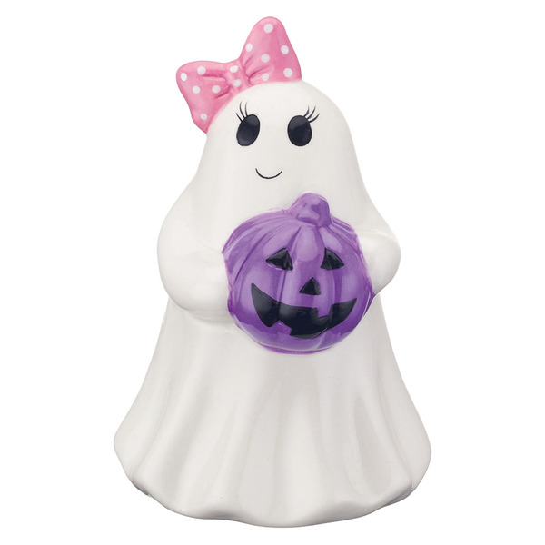 The Halloween Collection Pastel Ceramic Ghost, Pumpkin Pail Same