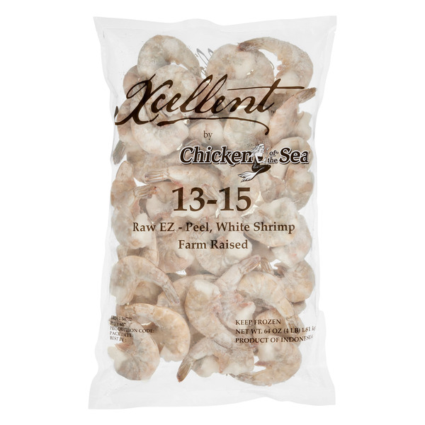 U-15 Farmed White Shrimp, Previously Frozen, 4 lbs