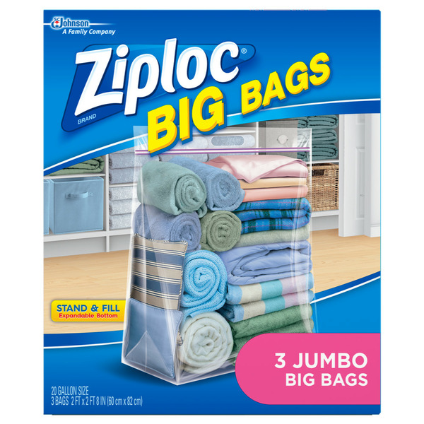 Ziploc Big Bags Jumbo, Secure Double Zipper Same-Day Delivery or