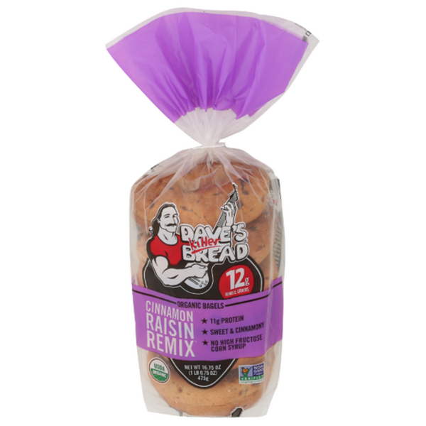 Dave's Killer Bread Organic Cinnamon Raisin Remix Bagels 5 Pack