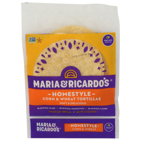 Maria And Ricardo's Homestyle Corn & Wheat Tortillas 8 Pack