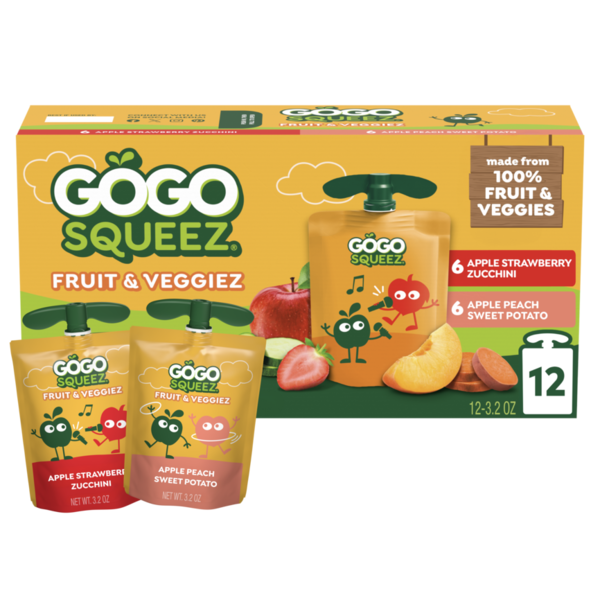 いちくみ Gogo Squeez StrawbPeach Fruit & Veg Pouch Same-Day Delivery or