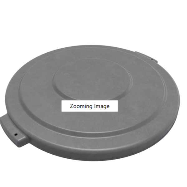 Round Waste Bin Trash Container Lid 32 Gallon - Gray