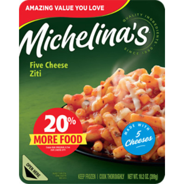 Michelina's Five Cheese Ziti Meal .
