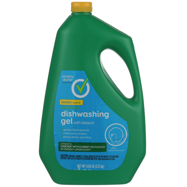Simply Done Automatic Dishwashing Gel With Bleach, Lemon (4.68 lb