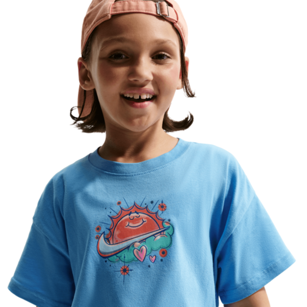 Nike Girls' Sportswear Graphic T-Shirt, M - University Blue